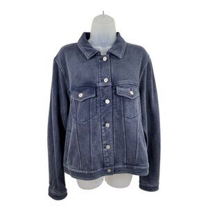 Gap Heavyweight Navy Blue Icon Sweatshirt Denim Jacket Size Large NWT